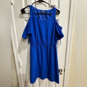 Gianni Bini Royal Blue Cold Shoulder Mini Dress